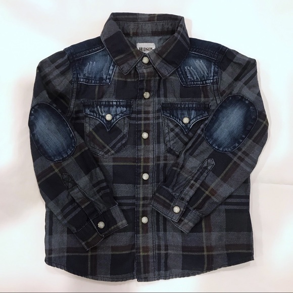 HP! 🤩 HUDSON Denim Plaid Shirt Size 3 - Picture 1 of 5